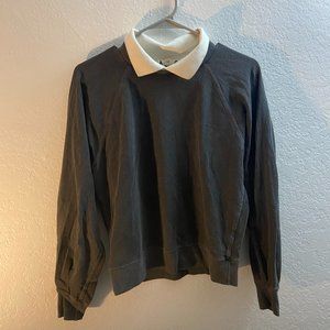 Grey AMO Peter Pan collar top